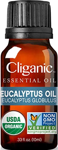 Aceite Esencial de Eucalipto Orgánico Cliganic USDA, Aceite de Aromaterapia 100% Puro / Natural para Difusor...